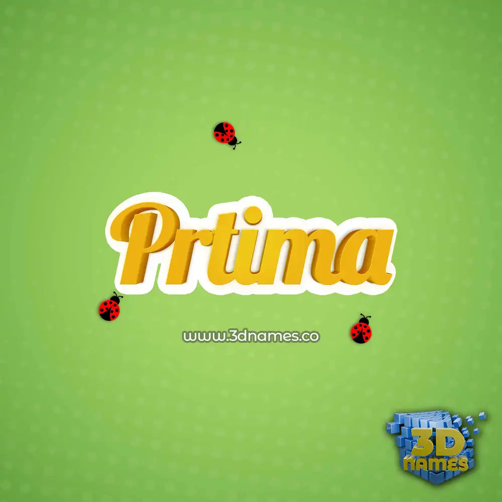 prtima in Ladybugs style - 3D name wallpaper