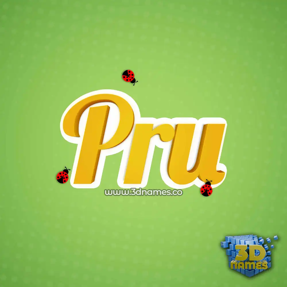 pru in Ladybugs style - 3D name wallpaper