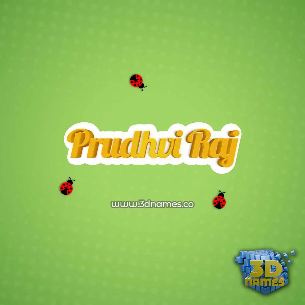 prudhvi raj in Ladybugs style - 3D name wallpaper