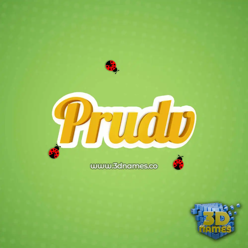 prudv in Ladybugs style - 3D name wallpaper