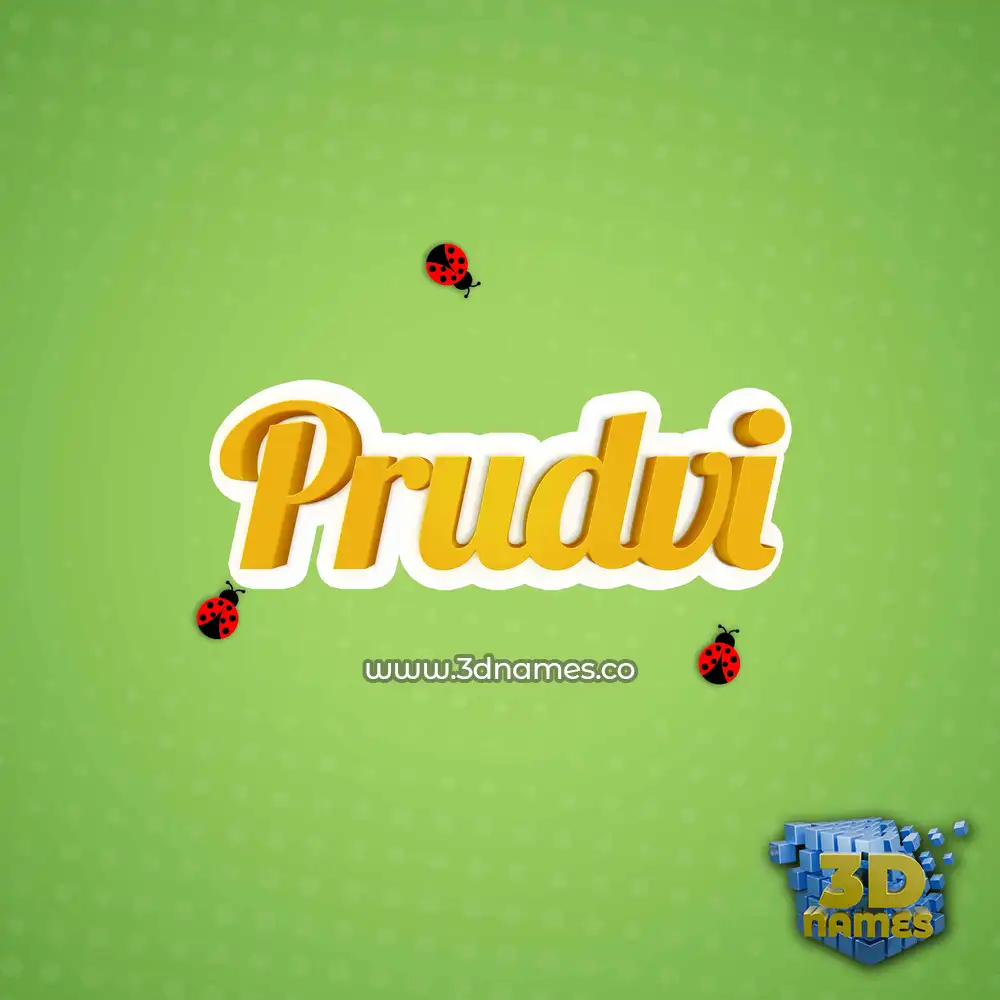 prudvi in Ladybugs style - 3D name wallpaper