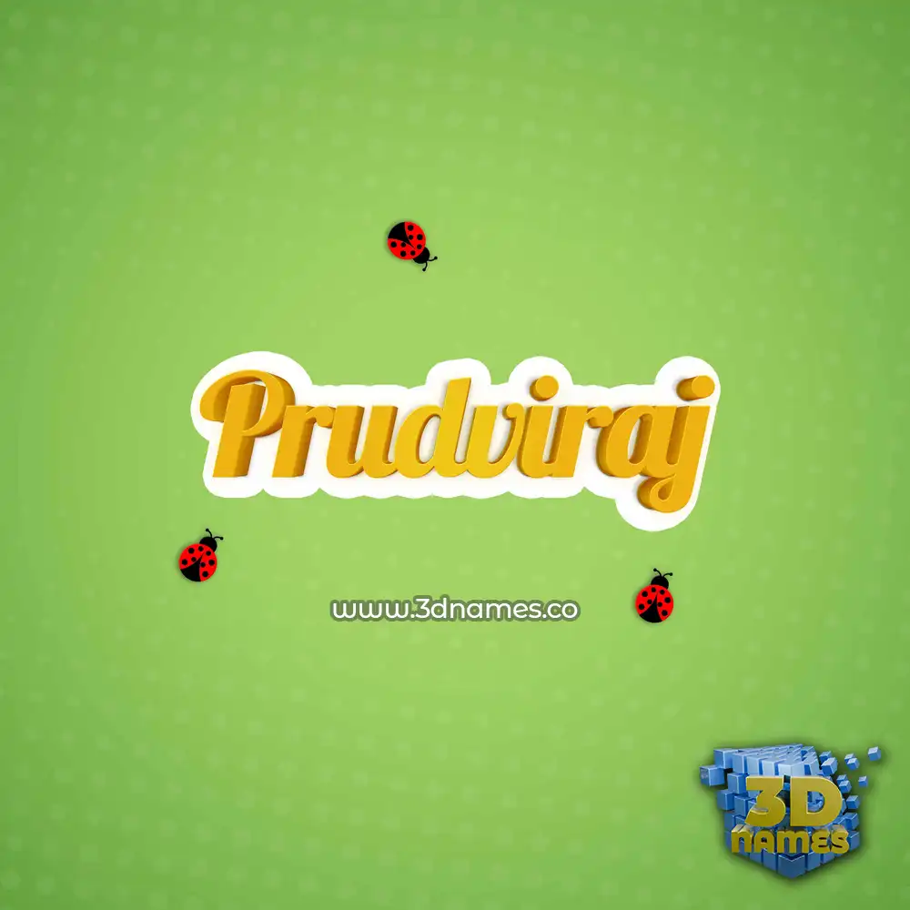 prudviraj in Ladybugs style - 3D name wallpaper