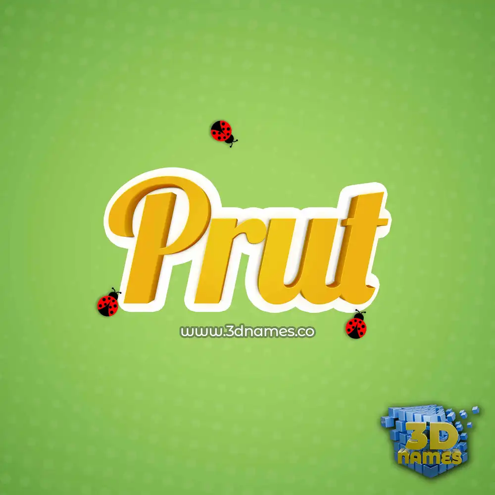 prut in Ladybugs style - 3D name wallpaper