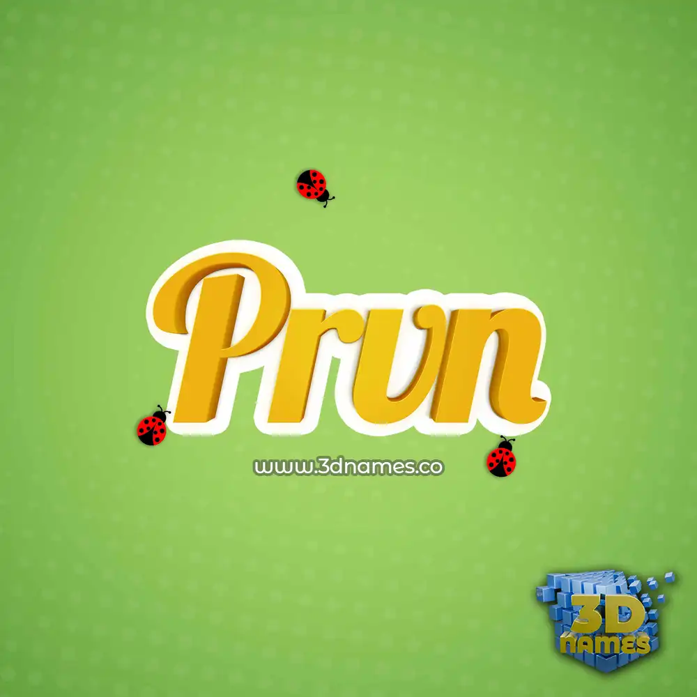 prvn in Ladybugs style - 3D name wallpaper