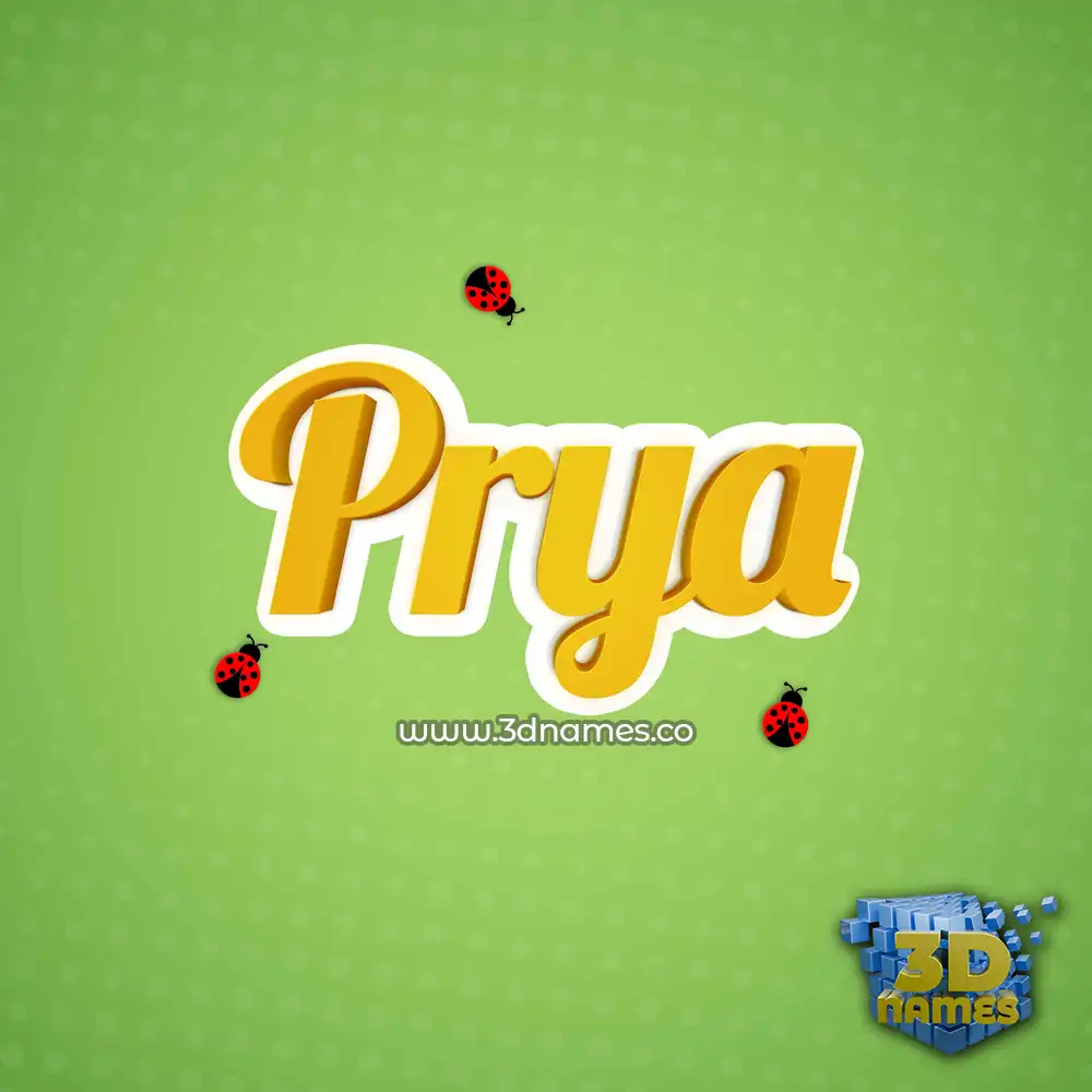 prya in Ladybugs style - 3D name wallpaper