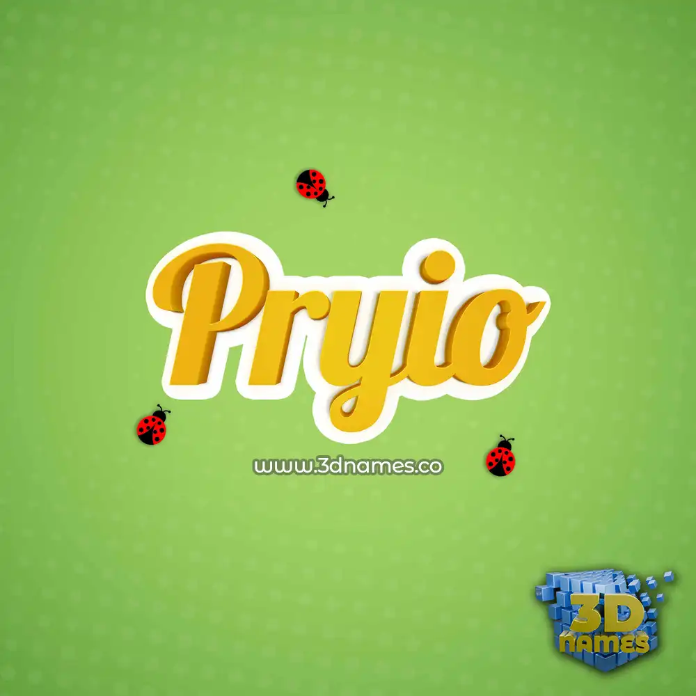 pryio in Ladybugs style - 3D name wallpaper