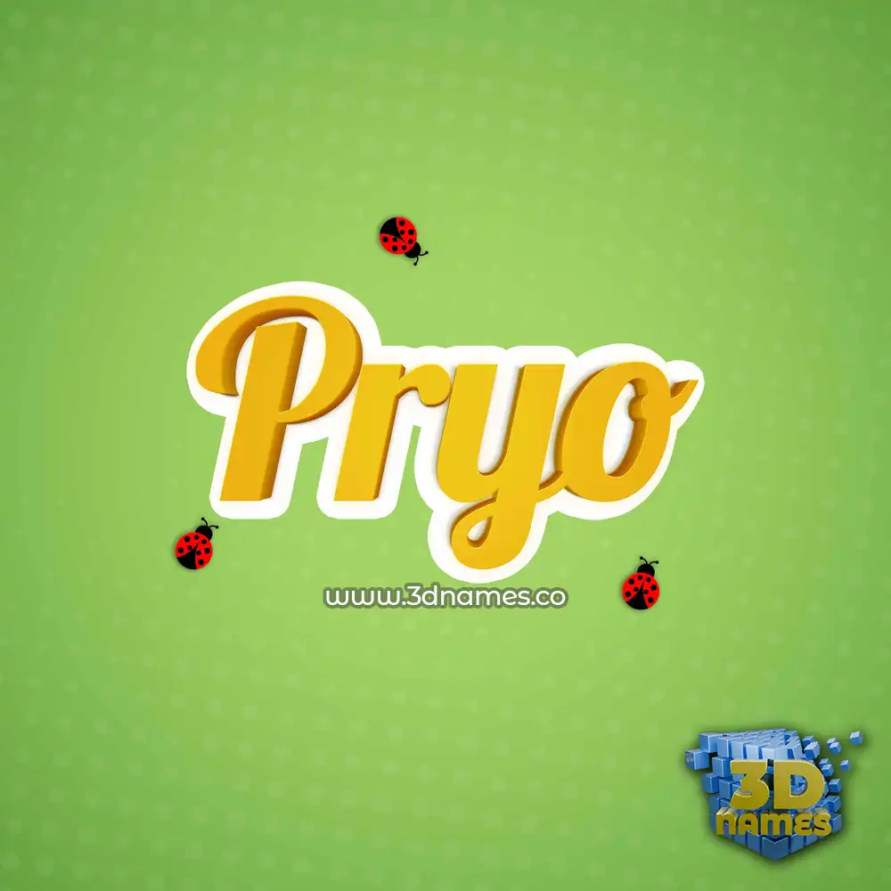 pryo in Ladybugs style - 3D name wallpaper