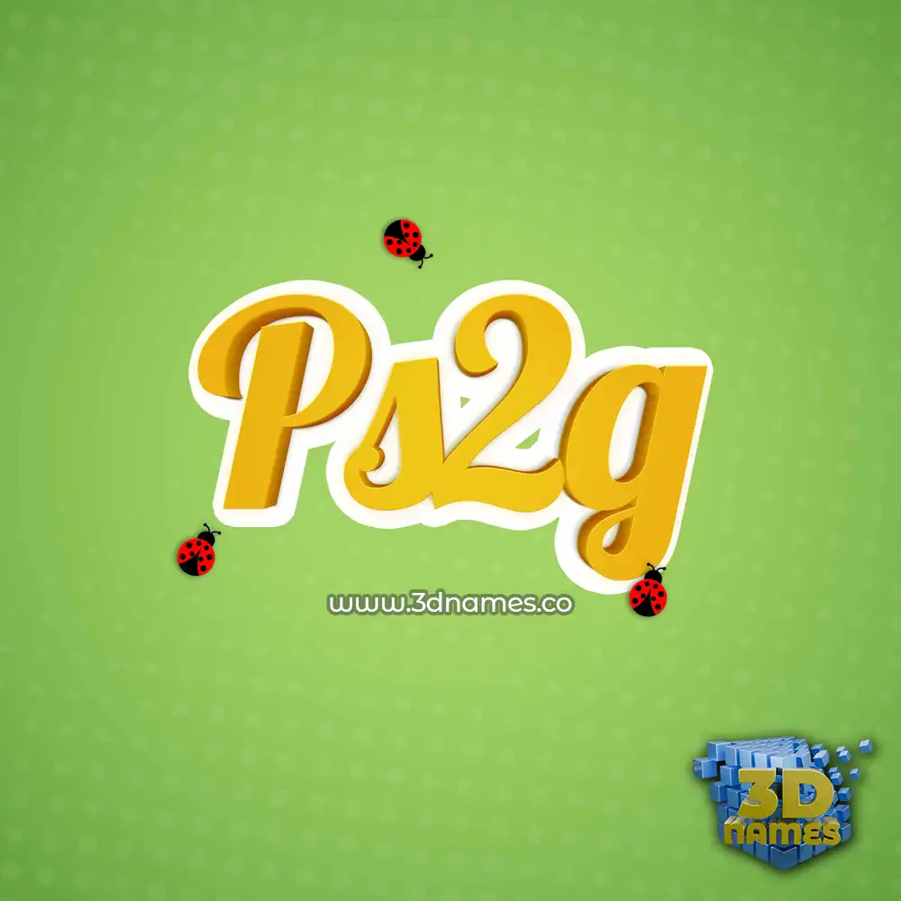 ps2g in Ladybugs style - 3D name wallpaper