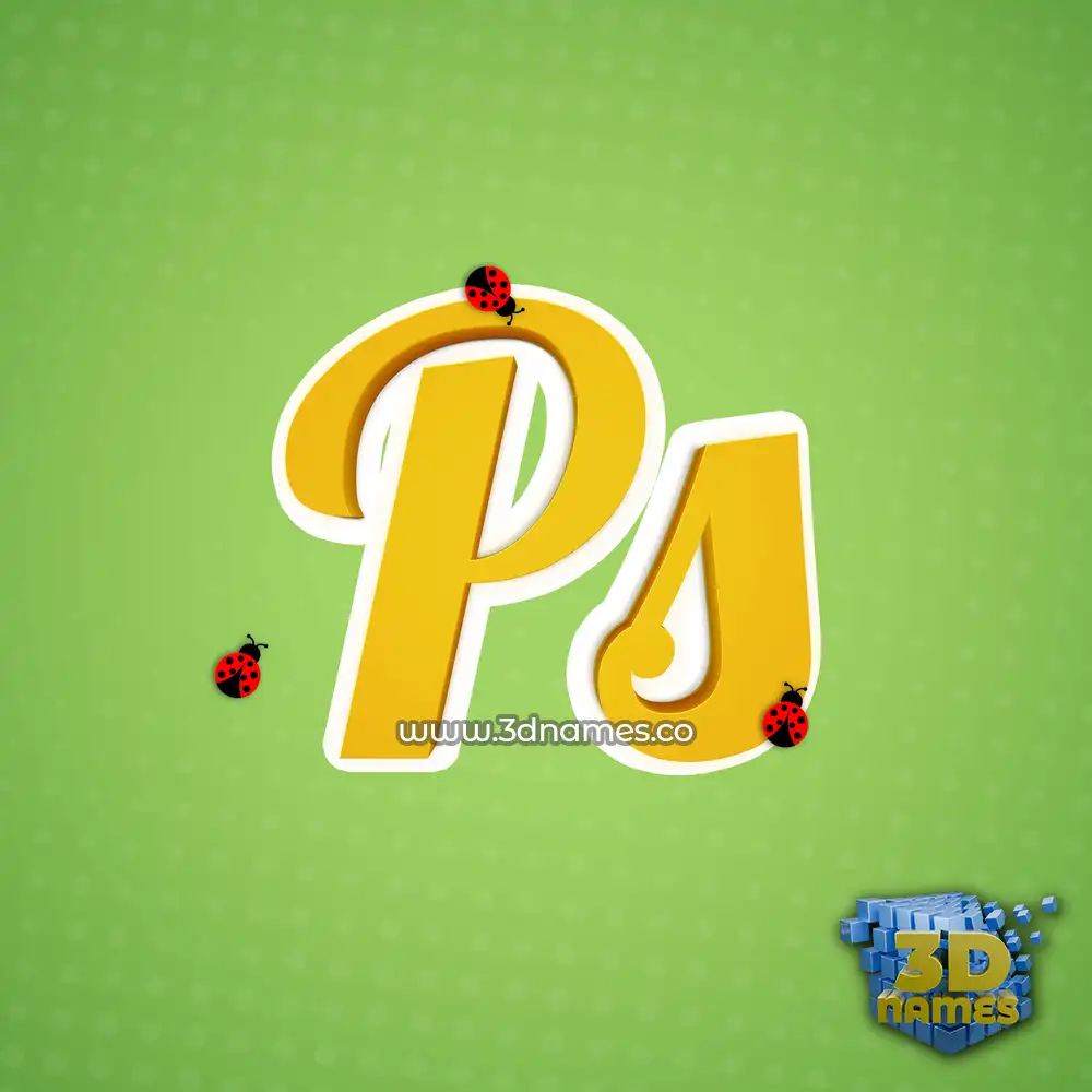 ps in Ladybugs style - 3D name wallpaper