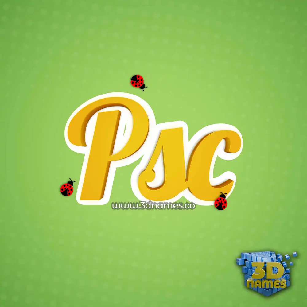 psc in Ladybugs style - 3D name wallpaper