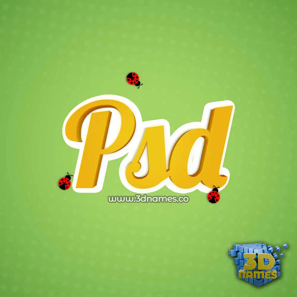 psd in Ladybugs style - 3D name wallpaper