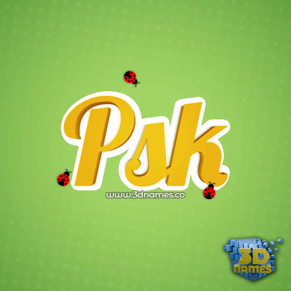 psk in Ladybugs style - 3D name wallpaper