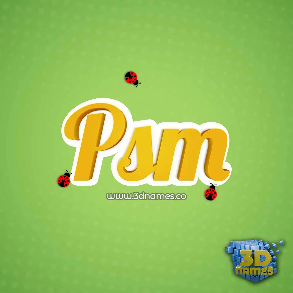 psm in Ladybugs style - 3D name wallpaper