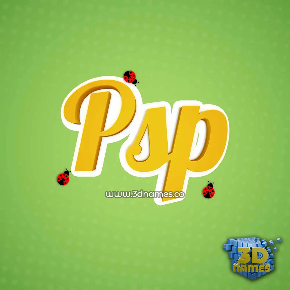 psp in Ladybugs style - 3D name wallpaper