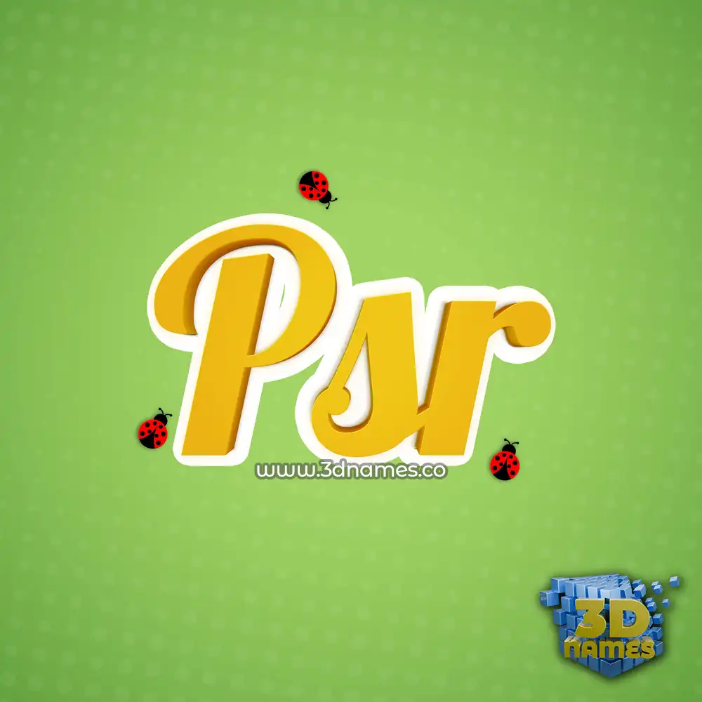 psr in Ladybugs style - 3D name wallpaper