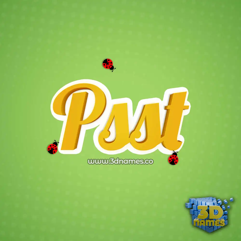 psst in Ladybugs style - 3D name wallpaper