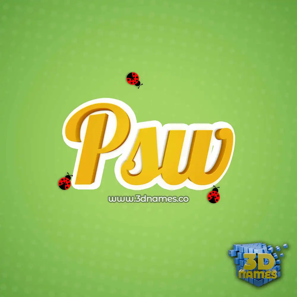 psw in Ladybugs style - 3D name wallpaper