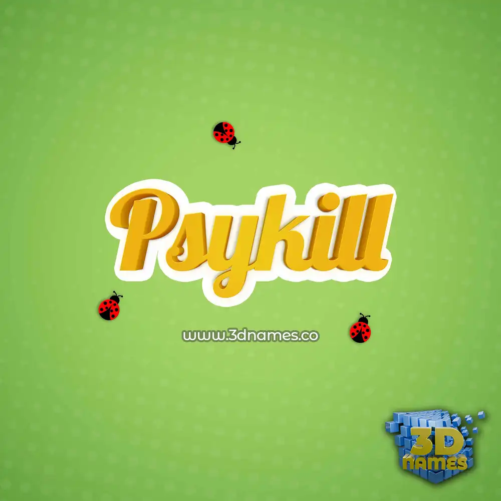 psykill in Ladybugs style - 3D name wallpaper