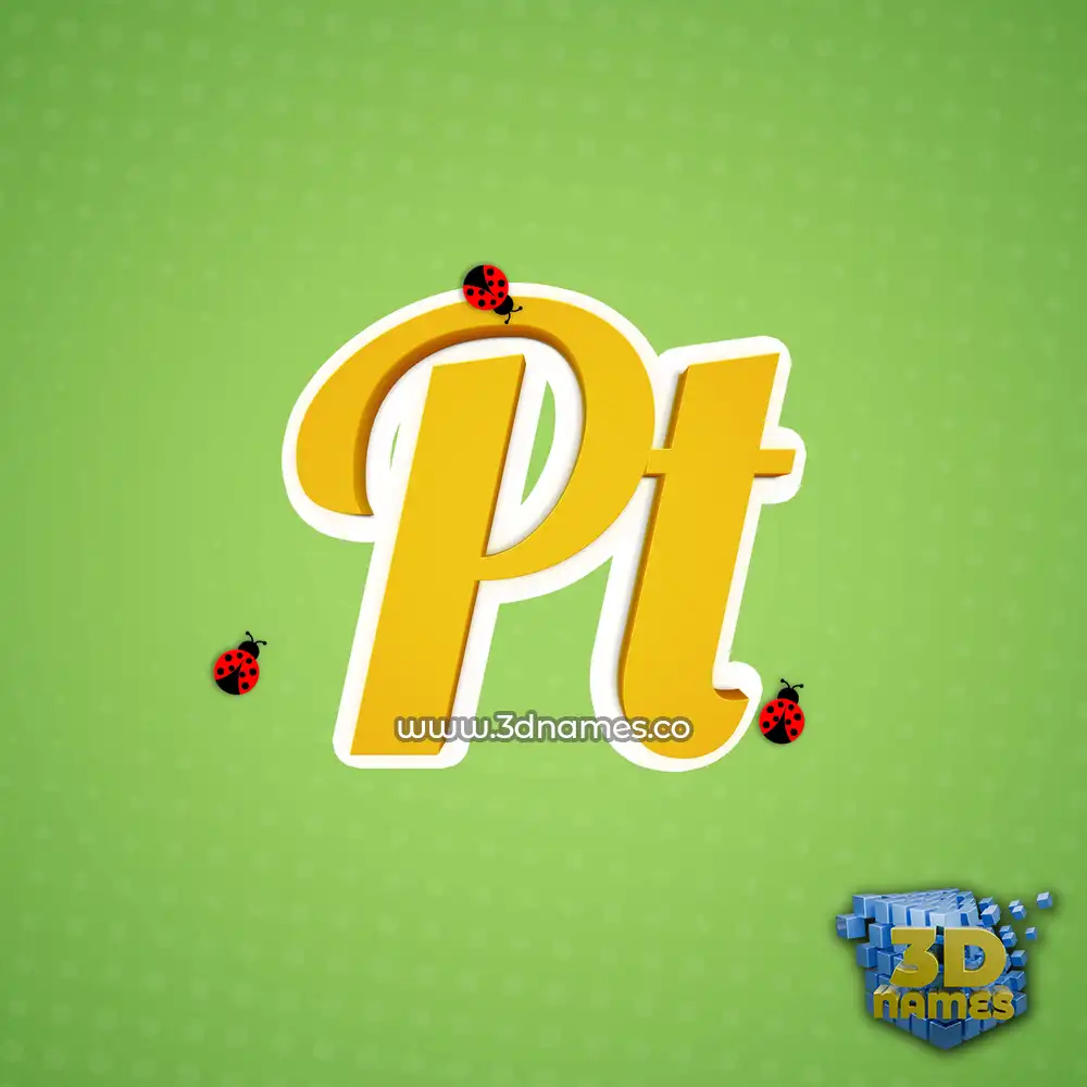 pt in Ladybugs style - 3D name wallpaper