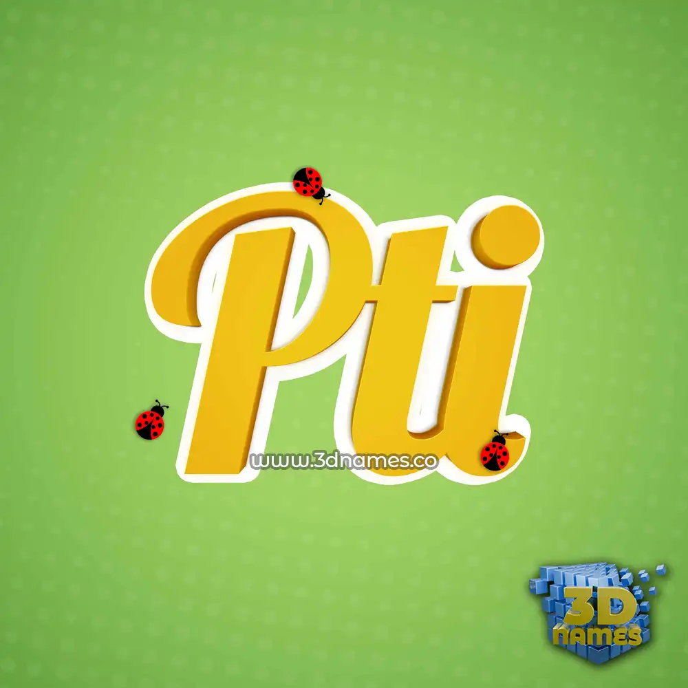 pti in Ladybugs style - 3D name wallpaper