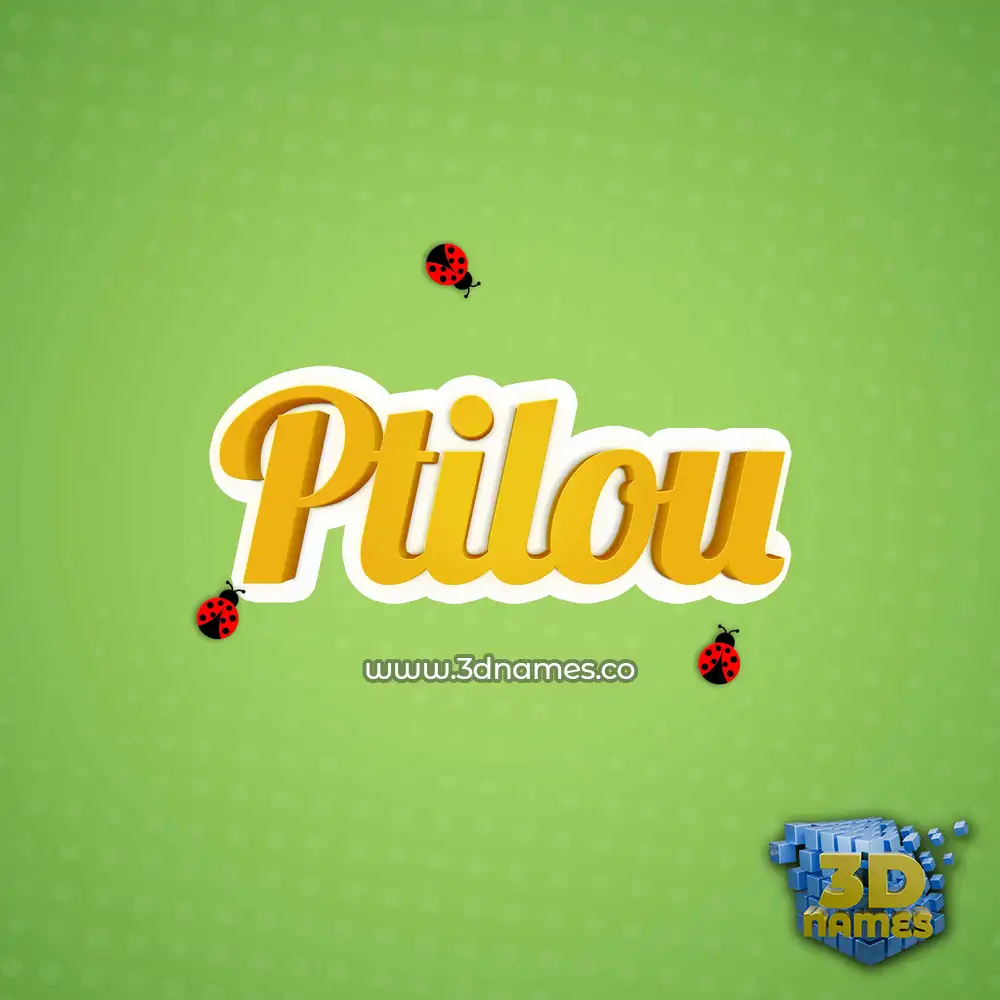 ptilou in Ladybugs style - 3D name wallpaper