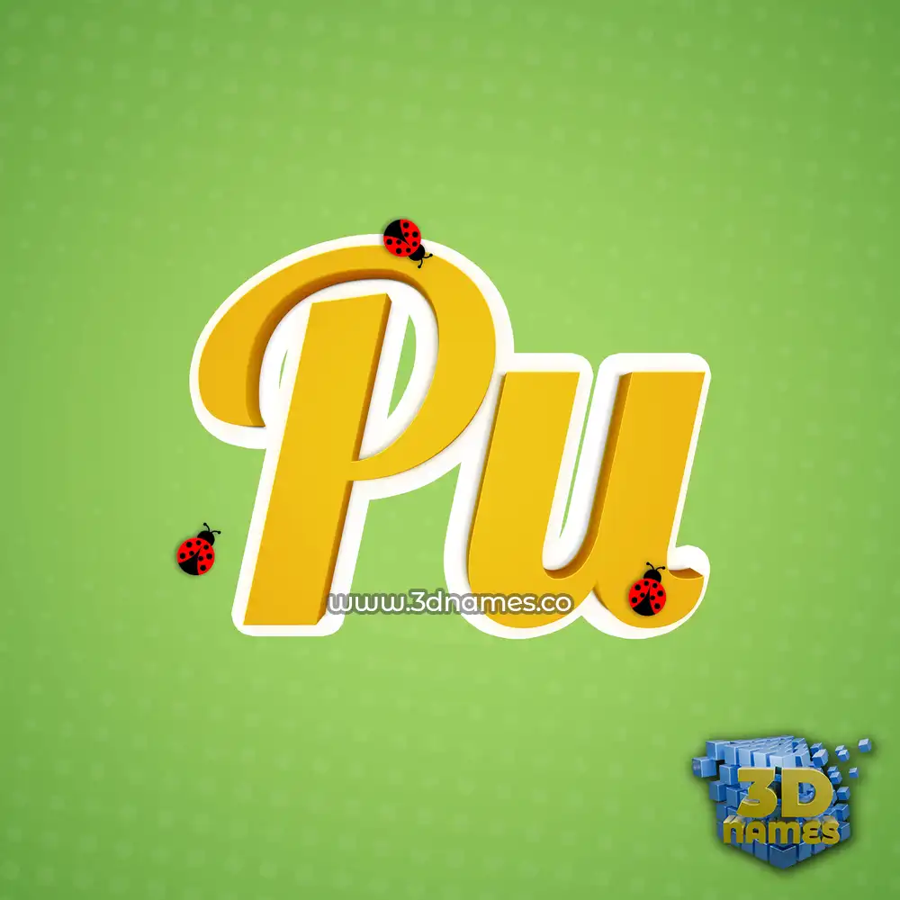 pu in Ladybugs style - 3D name wallpaper