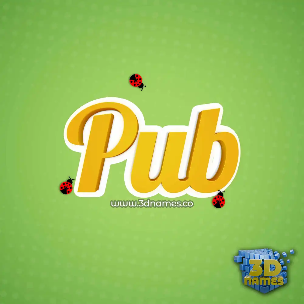 pub in Ladybugs style - 3D name wallpaper