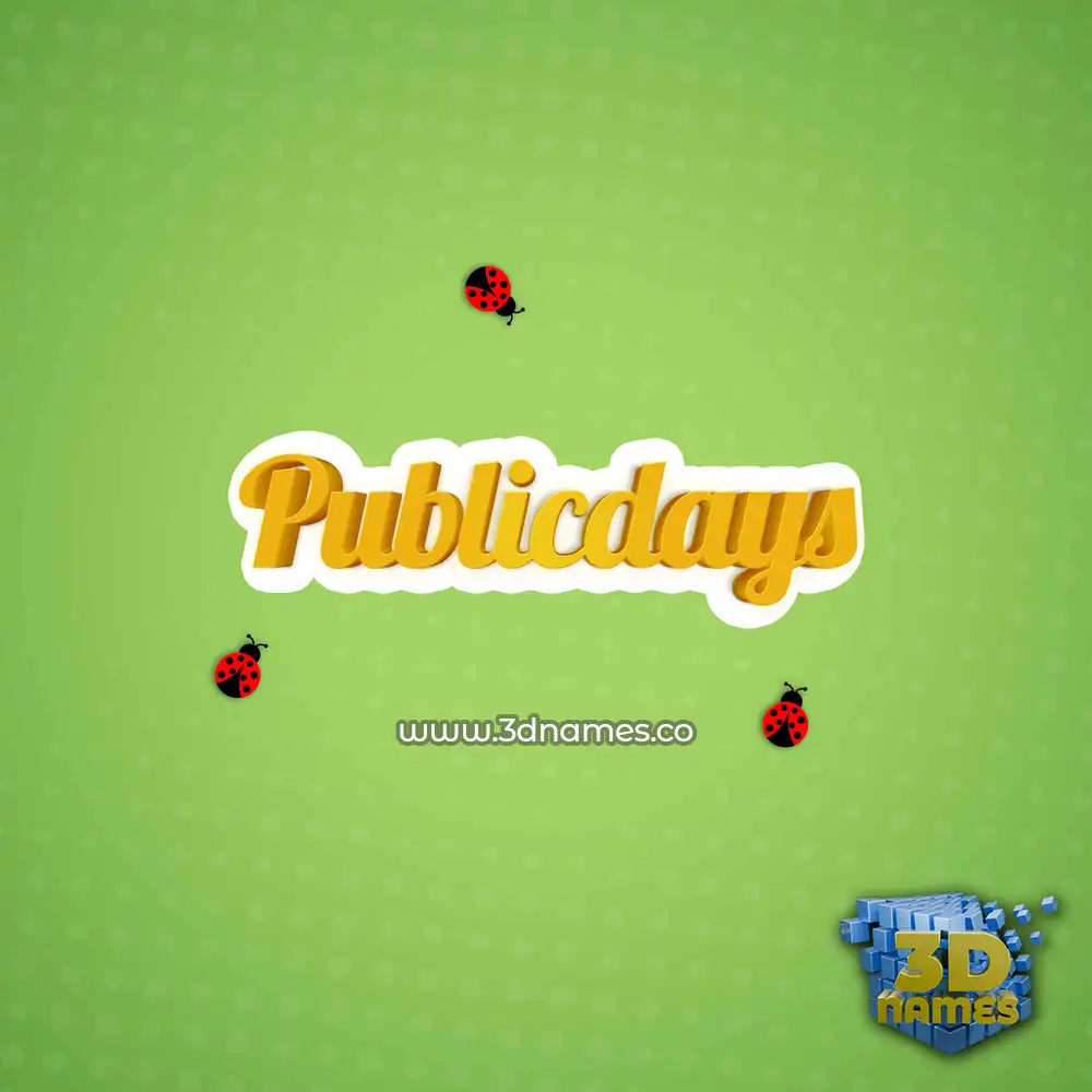 publicdays in Ladybugs style - 3D name wallpaper
