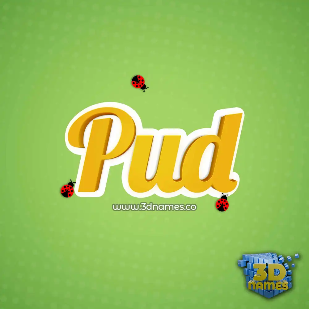 pud in Ladybugs style - 3D name wallpaper