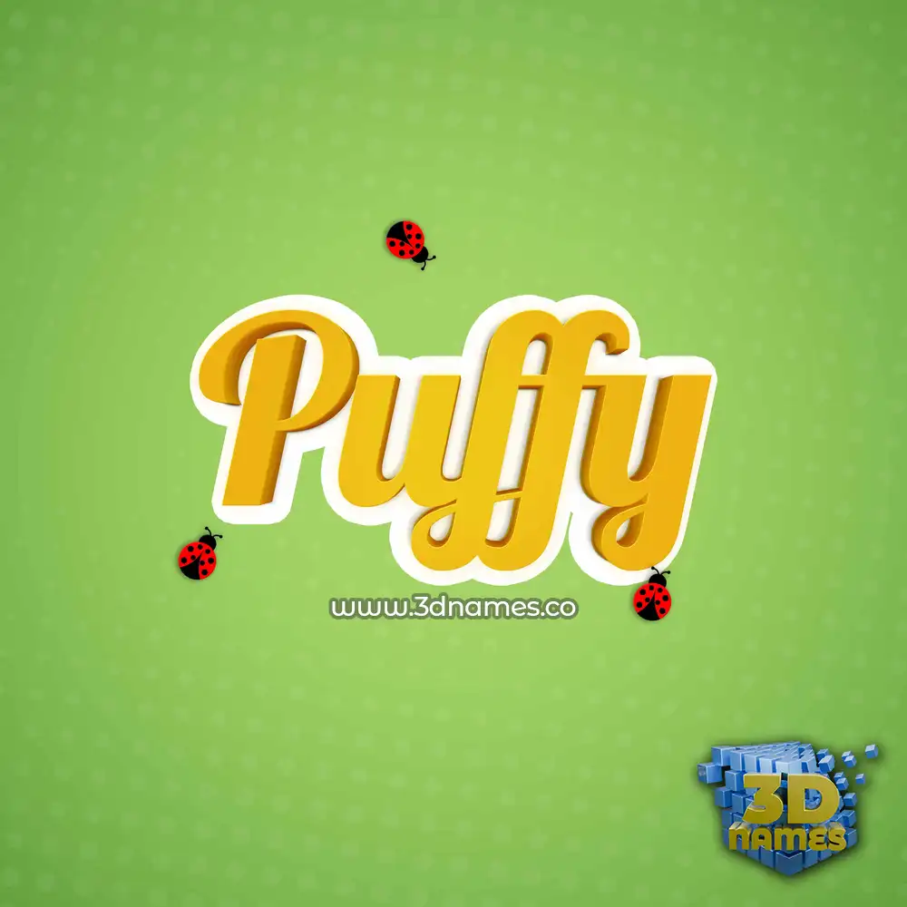 puffy in Ladybugs style - 3D name wallpaper