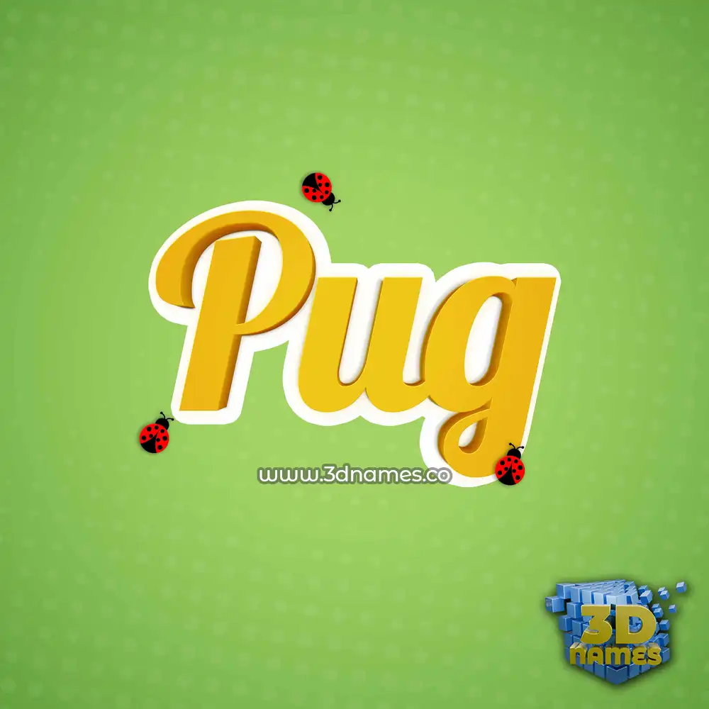 pug in Ladybugs style - 3D name wallpaper