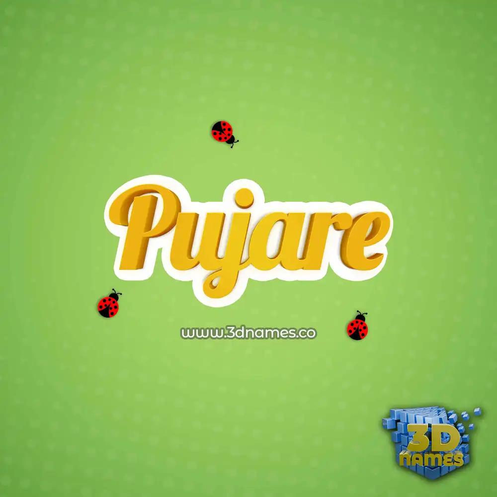 pujare in Ladybugs style - 3D name wallpaper