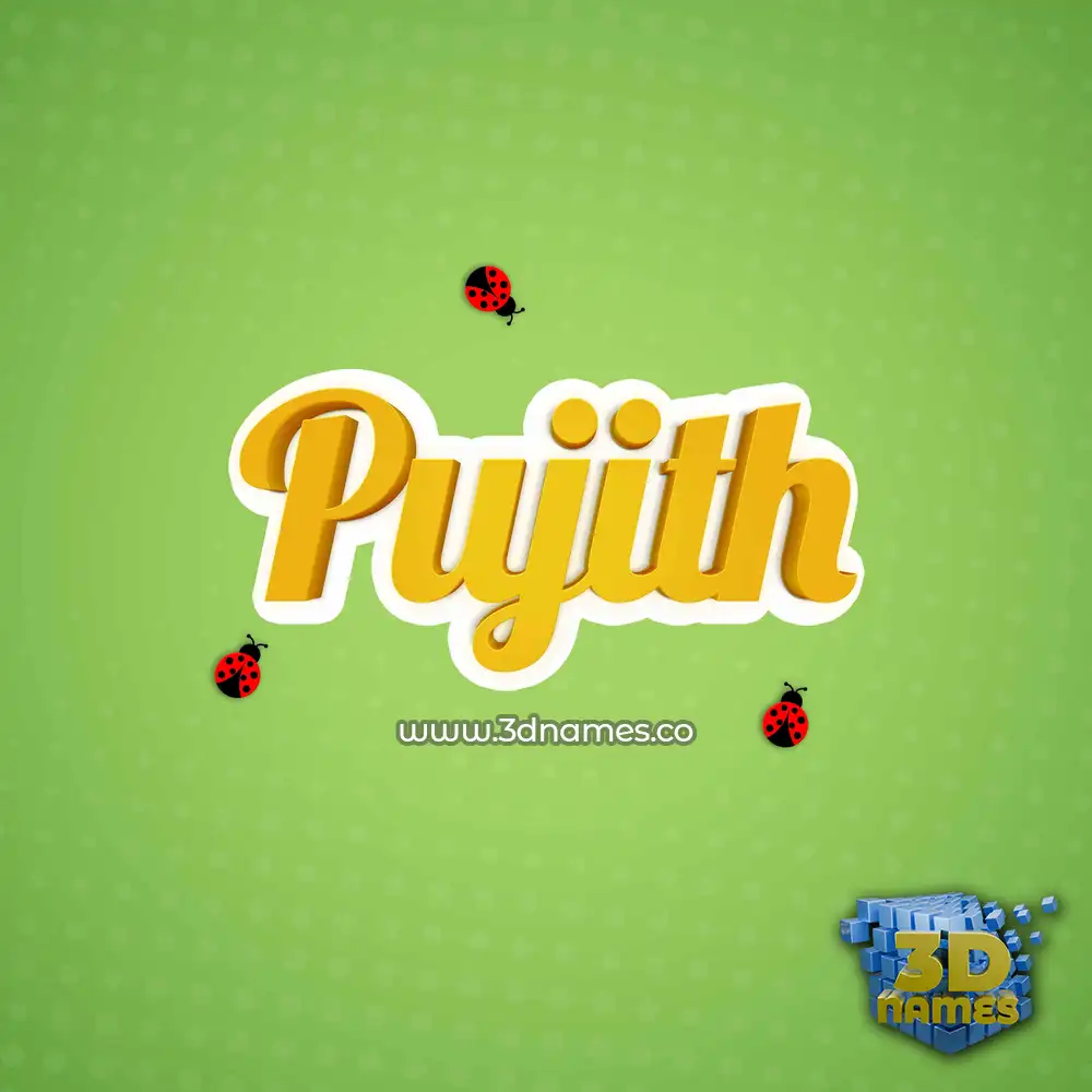 pujith in Ladybugs style - 3D name wallpaper