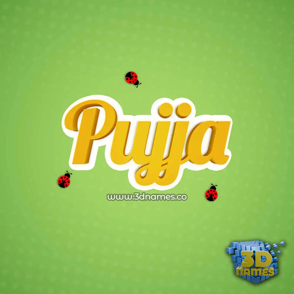 pujja in Ladybugs style - 3D name wallpaper