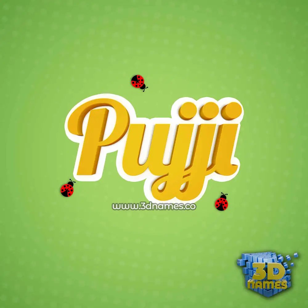 pujji in Ladybugs style - 3D name wallpaper