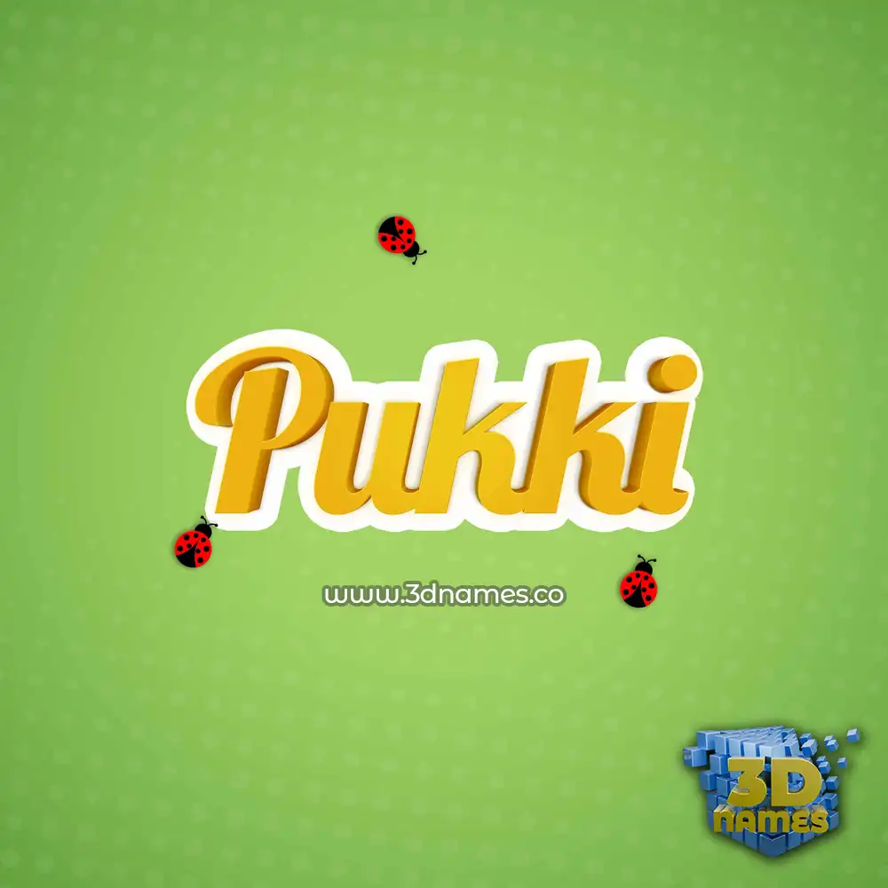 pukki in Ladybugs style - 3D name wallpaper
