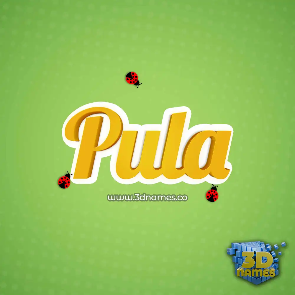 pula in Ladybugs style - 3D name wallpaper