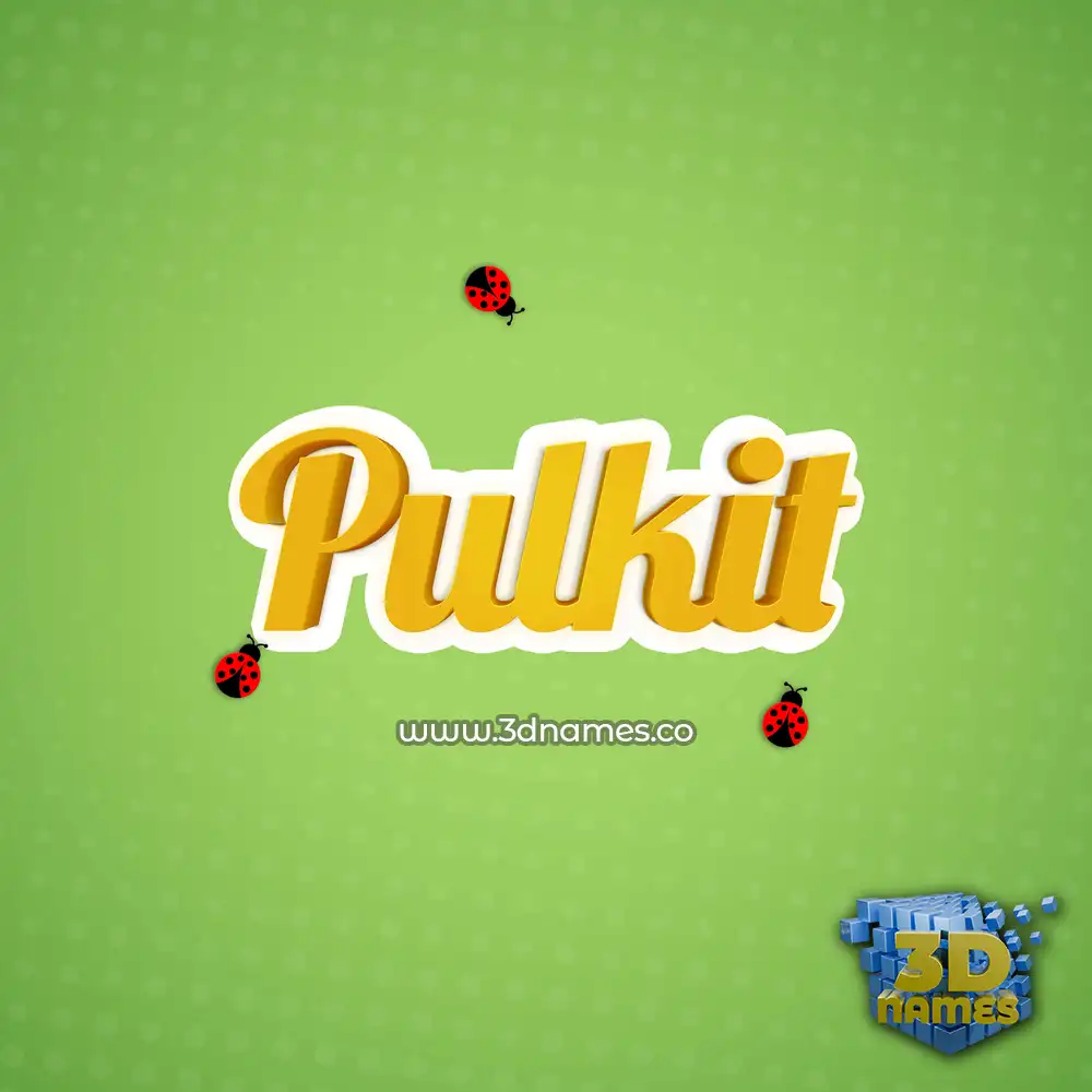 pulkit in Ladybugs style - 3D name wallpaper
