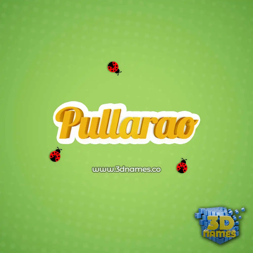 pullarao in Ladybugs style - 3D name wallpaper