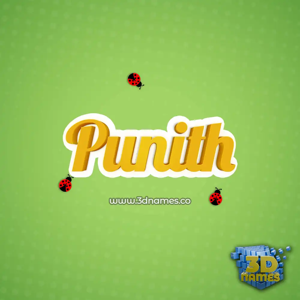 punith in Ladybugs style - 3D name wallpaper