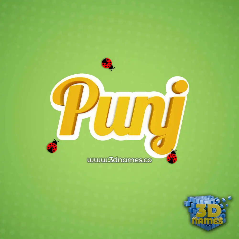 punj in Ladybugs style - 3D name wallpaper