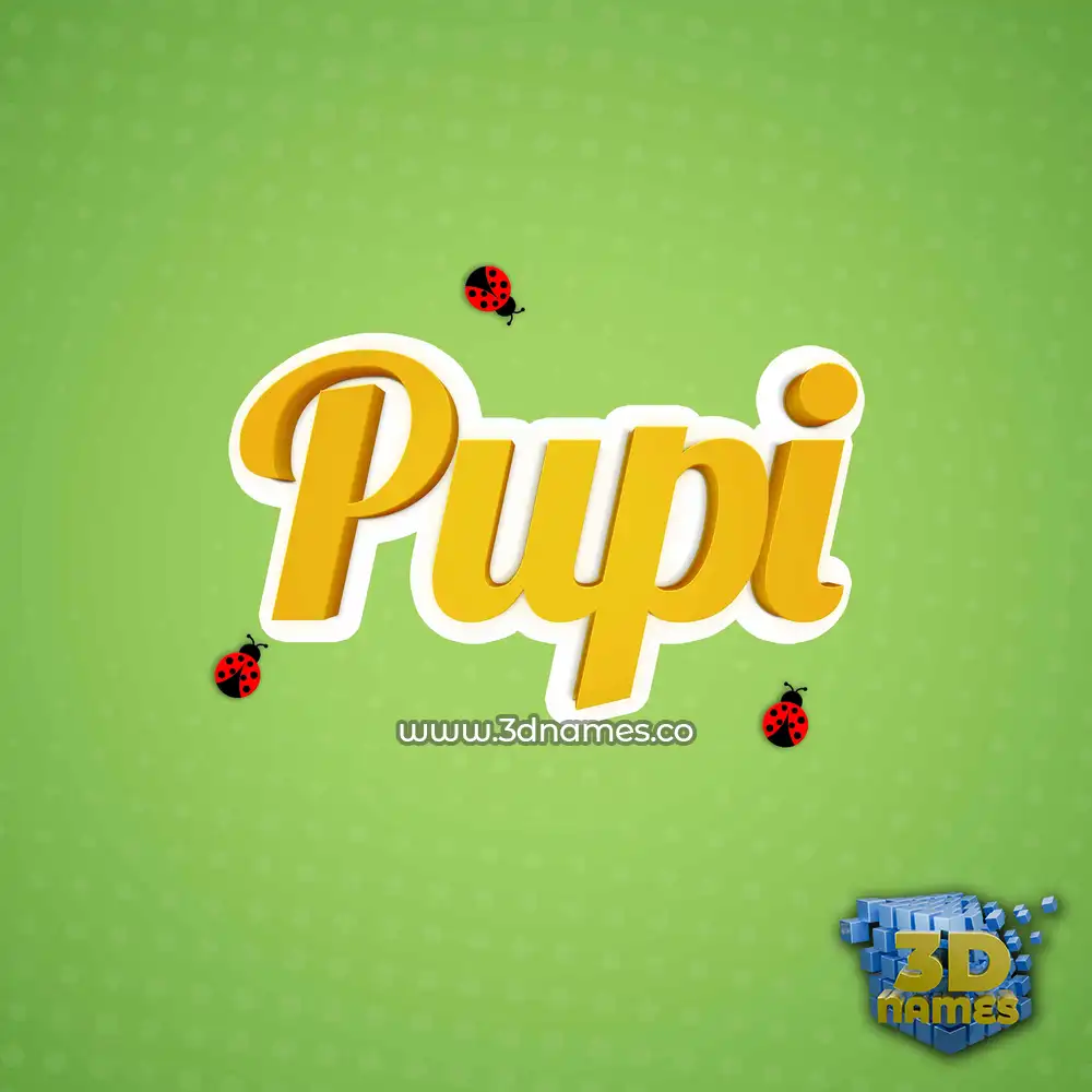 pupi in Ladybugs style - 3D name wallpaper