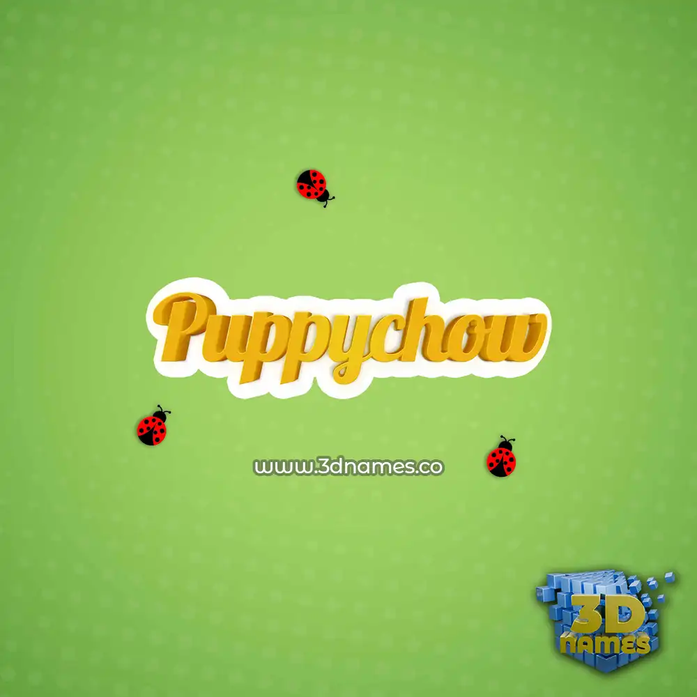 puppychow in Ladybugs style - 3D name wallpaper