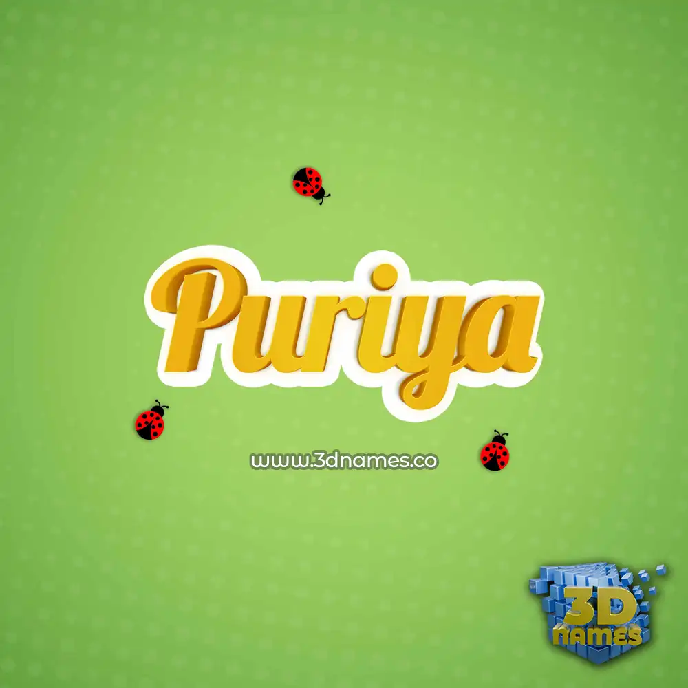 puriya in Ladybugs style - 3D name wallpaper