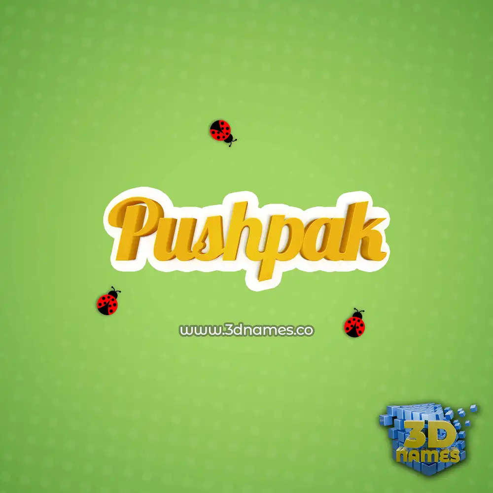 pushpak in Ladybugs style - 3D name wallpaper