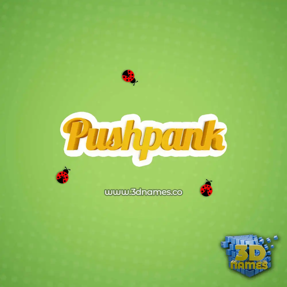 pushpank in Ladybugs style - 3D name wallpaper