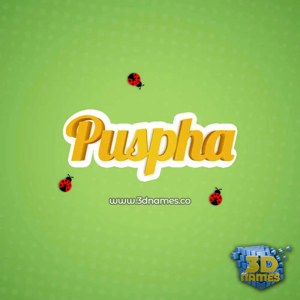 puspha in Ladybugs style - 3D name wallpaper