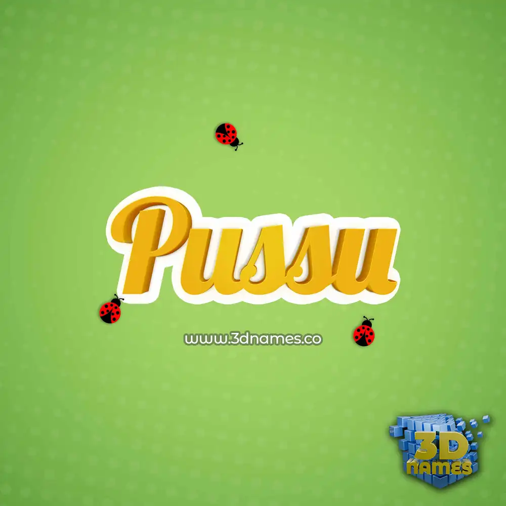pussu in Ladybugs style - 3D name wallpaper