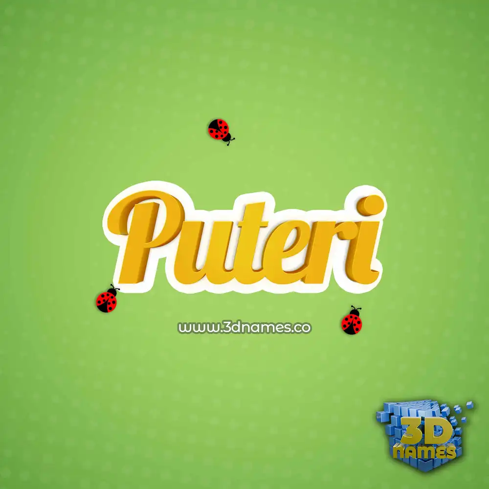 puteri in Ladybugs style - 3D name wallpaper