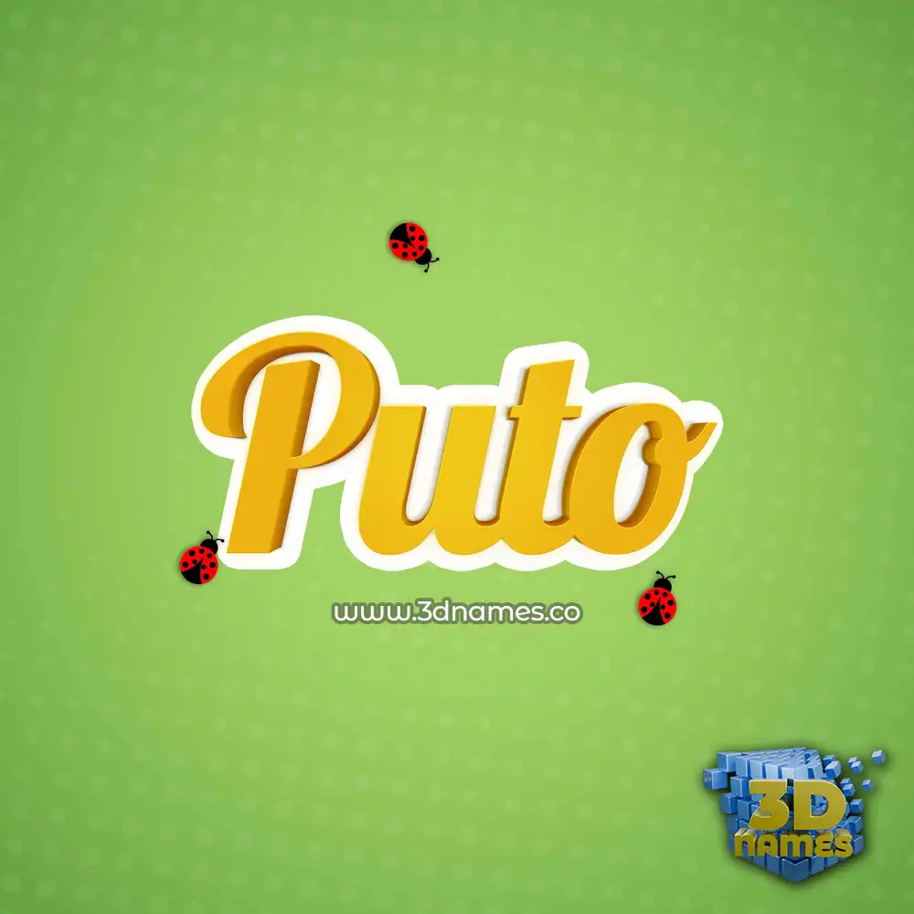 puto in Ladybugs style - 3D name wallpaper